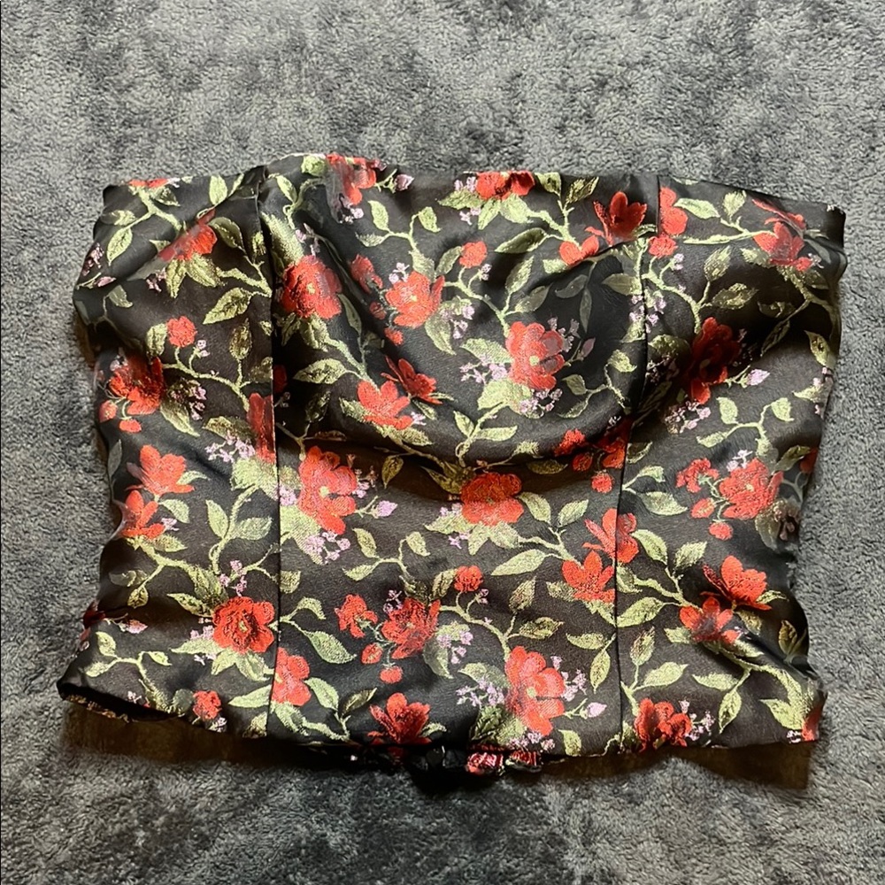 Reformation Floral Strapless Top